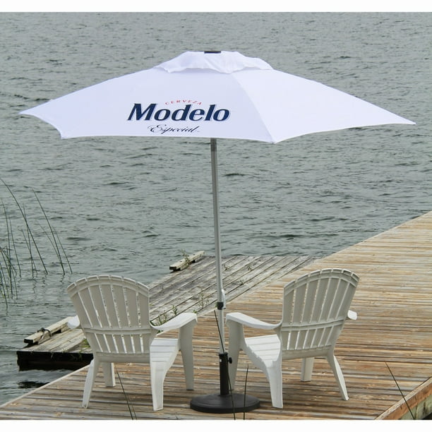 Destinationgear Modelo Especial Beer Push Up Market 8 5 Patio Umbrella By White Com Modelo Especial Beer Push Up Market 8 5, Beer Logo Patio Umbrellas