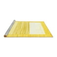 thumbnail image 2 of Ahgly Company Machine Washable Indoor Round Solid Yellow Modern Area Rugs, 3' Round, 2 of 4