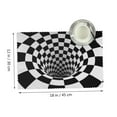 thumbnail image 3 of DouZhe Polyester Set de 4 Sets de Table, Réaliste 3D Damier Illusion Motif Résistant à la Chaleur Place Mats pour Table à Manger, 12 "x 18", 3 of 6