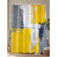 thumbnail image 4 of Watercolor Brush Shower Curtain, Gray Yellow Abstract Modern Graffiti Waterproof Shower Curtain Set with 12 Hooks Lightweight Washable Fabric Shower Curtains for Bathroom 60x72 Inches, 4 of 6