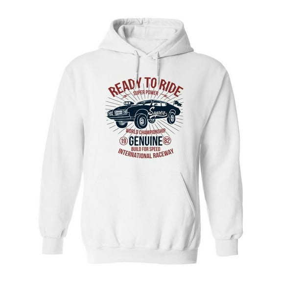 Ready To Ride Slogan Hoodie Men -Image by Shutterstock, Male Medium