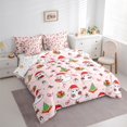 thumbnail image 4 of Manfei Kawaii Christmas Ghost 7pcs Bedding Comforter Set, Santa Claus Gift Queen Bedding Sets, Happy Western Holiday Reversible Queen Sheet Sets, Luxury Bedroom Decor, 4 of 8