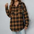 thumbnail image 2 of yievot Women's Long Sleeve Plaid Jacket Boyfriend Button Down Shirts Casual Thin Blouse, 2 of 8