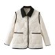 thumbnail image 2 of Parkas de manga larga para mujer, chaquetas acolchadas cálidas para mujer, chaqueta acolchada lisa de manga larga con estampado floral, abrigos con bolsillos, blusa para mujer, 2 of 8