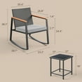 thumbnail image 6 of Patio furniture Sets of 3, Asofer Rocking Patio Bistro Set with Caffee Table for Poolside,Yard, Porch, Gray, 6 of 10