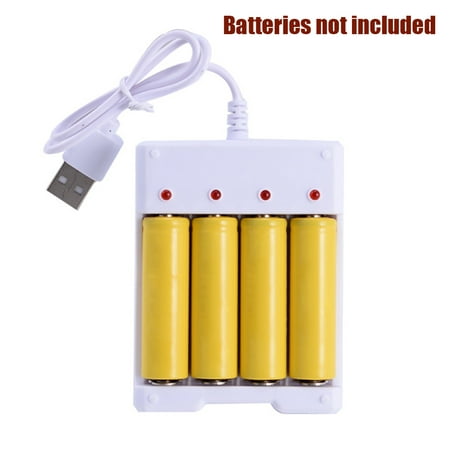 

Reduced！4 Slot LED Indicator Short Circuit Protection USB Battery Charger Fast Charging