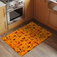 thumbnail image 2 of 2x3 Ft Entryway Area Rug, Orange Halloween Kitchen Rug Runner Washable Floor Mat, Horror Pumpkins Evil Bat Non Slip Indoor Door Mat Throw Carpet for Bathroom Living Room Bedroom, 2 of 8