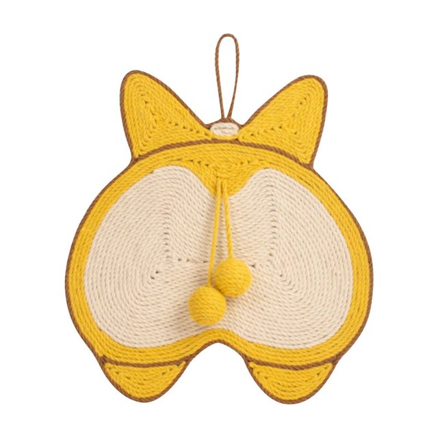 Popular! Dog Butt Shaped Sisal Cat Scratching Mat Anti-Scratch Board Hangable Cat Scratching Board Pet Toy