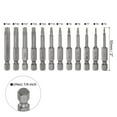 thumbnail image 2 of Juego de 12 piezas de puntas de destornillador de seguridad Torx T5-T40 Uxcell de acero S2, magnético, resistente a manipulaciones, de 2" de largo, 2 of 5