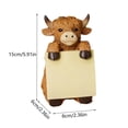 thumbnail image 3 of Cute Highland Cow Resin Memo Holder, Desktop Note Dispenser Organizer, Cow Shaped Stationery Storage, Decorative Ornament for Home Office Desk Decoration, 3 of 6