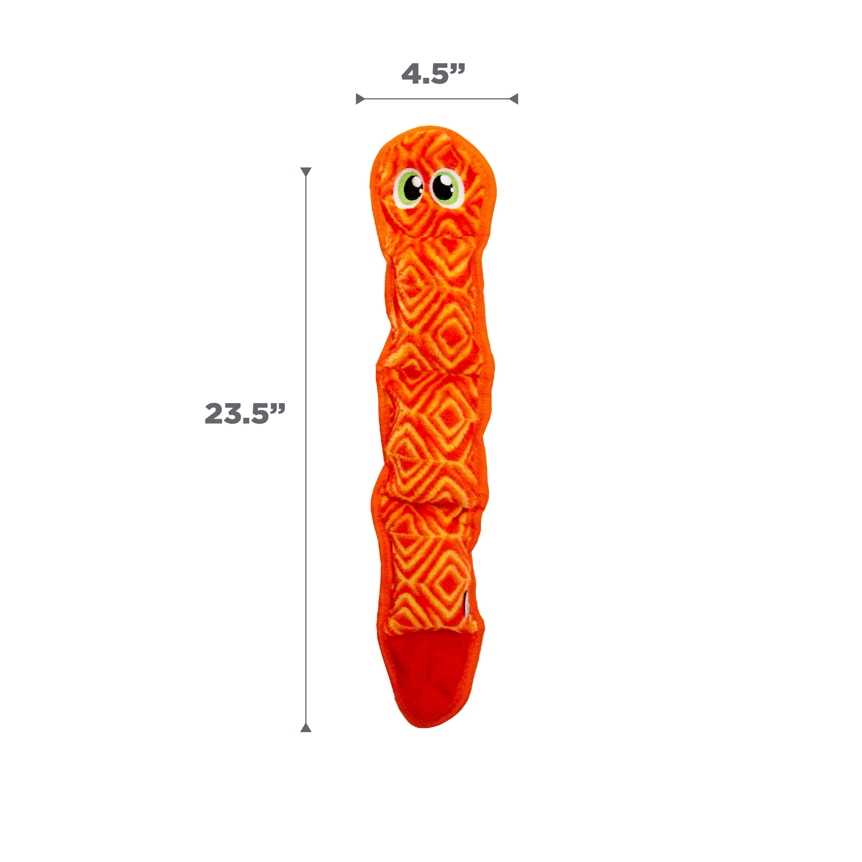 Outward Hound Durablez Stuffing-Free Squeaky Interactive Dog Toy, Tough Plush, Snake, Pink, Large