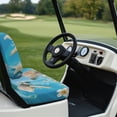 thumbnail image 6 of Pzuqiu Underwater Sea Turtle Golf Cart Seat Covers Set - Tropical Floral Design, Breathable & Washable - Fits Most 2-Seater Ezgo, Club Car & Yamaha Carts, 6 of 10