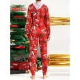 thumbnail image 5 of Franhais Couples Christmas Pajama Set Cute Print Hooded Zipper Rompers Loungewear Soft Sleepwear for Women Men Nightwear, 5 of 6