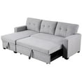 thumbnail image 4 of Pemberly Row Contemporary Fabric Reversible Sleeper Sectional Sofa in Light Gray, 4 of 14