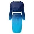 thumbnail image 3 of Women's 2 Piece Outfits 2023 Fall Long Sleeve Crop Sweatshirt Tops Slit Midi Pencil Skirt Dress Sets Drawstring Sweatsuit, 3 of 6