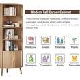 thumbnail image 6 of Corner Cabinet, 66.73'' Tall Modern Corner Bathroom Storage Cabinet with 2 Fluted Doors and Shelves, Home Space Saver for Kitchen, Living Room, Study Room (Wood Color, 66.73''H), 6 of 9