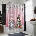 thumbnail image 4 of Pink Christmas Bathroom Shower Curtain Dwarf Present Xmas Ball Snowflake Winter Waterproof Washable Shower Curtains for Bathtub Bath Decor with Grommets and Hook 66 X 72 Inch, 4 of 8