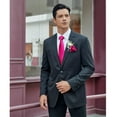 thumbnail image 6 of HISDERN Mens Solid Color Ties Formal Satin Necktie and Pocket Square Set Classic Tie Pink, 6 of 8