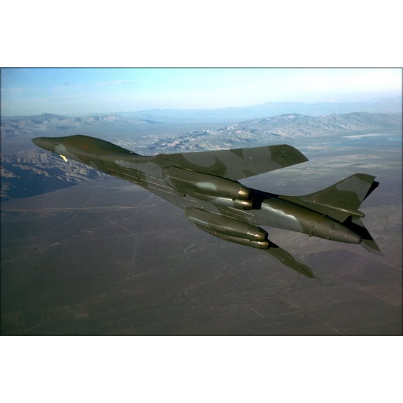 24"x36" Gallery Poster, B-1B lancer bomber banking to the right