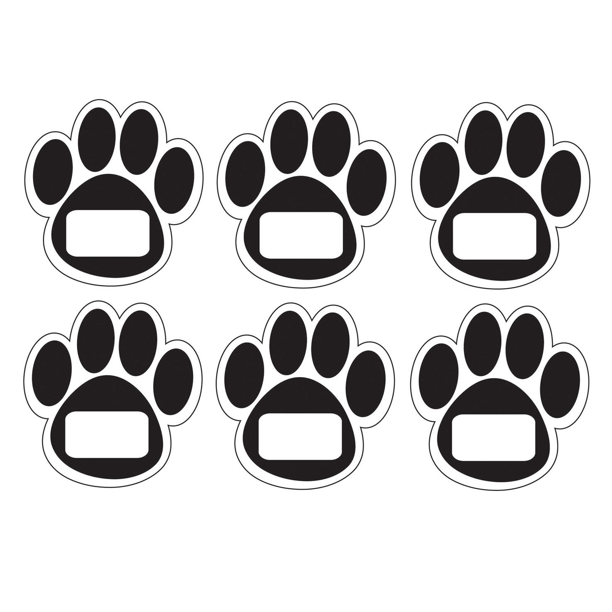Ashley Productions Die-Cut Magnetic Black Paw Prints, 12 Per Pack, 6 Packs