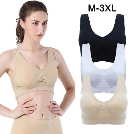

3pcs Workout Gym Bras Mesh Sports Bra Hollow Out Top Women Breathable Fitness Yoga Bras