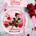thumbnail image 3 of Valentine Tableware Valentines Party Supplies Disposable Heart Party Plates Napkins Cups Banner Heart Decor for Romatic Night Design3 Serves 24, 3 of 8