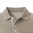 thumbnail image 5 of GUZOM Mens Polo Shirt, Soft Washed Vintage Look, Relaxed Fit Stretch Short Sleeve Casual Shirt for Men, Big & Tall Sizes S-5XL, Khaki,Size S, 5 of 6