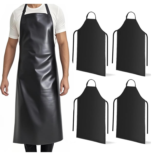 Delantal GoldPig de caucho y vinilo impermeable, paquete de 4 unidades, para uso industrial