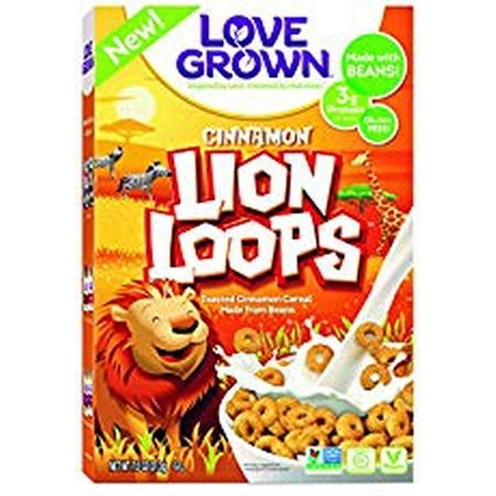 Love Grown Lion Hearts Breakfast Cereal, Cinnamon, Bean-Based, 7.5