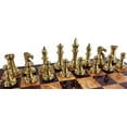 thumbnail image 4 of Brass Black Gold Staunton Exclusive Chess Set Lrg 20" Cherry Color Storage Board, 4 of 6