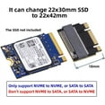 thumbnail image 3 of HUGFEGWE M.2 2230 to 2242 Extension Adapter,NGFF B+M Key NVME M-Key 2230 to 2242 Extension Adapter Compatible with Legion Go ThinkPad CJ25311-8129, 3 of 9