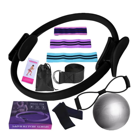 Yoga Sets for Women Home Pilates Equipment 11 Pcs Magic Ring Glutes Ball Booty Resistance Stretching Bands