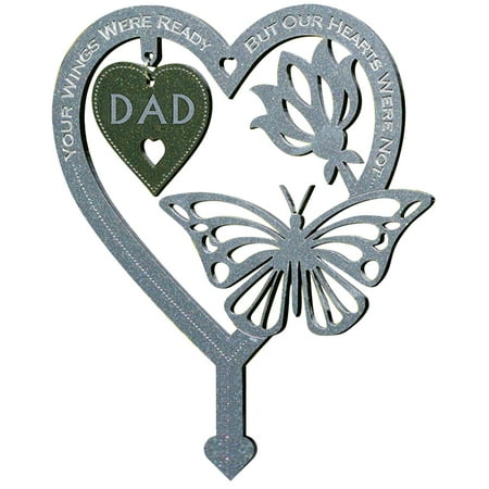 Bestonzon Memory Metal Garden Stake Cemetery Decoration Memorial Metal Yard Stake
