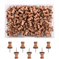 thumbnail image 1 of 100 Pieces Wood Push Pins Map Tacks Marking Pins Map Pins with Steel Point for Cork Bulletin Board Craft Projects, 1 of 5