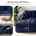 thumbnail image 3 of BYBYME 104"Oversized L-Shaped Sectional Sofa Cloud Boneless Modular Couch,Upholstered Sofa with Convertible Left/Right Ottoman for Living Room Bedroom,No Assembly,Navy, 3 of 10