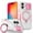 White+Pink, variant on Phone Case for iPhone 16 with Sliding Camera Cover, Hand Grip Anti Slip Design Kickstand Ring Holder Hybrid Magnetic Wireless Charging Phone Cover for Apple iPhone 16 - White+Pink