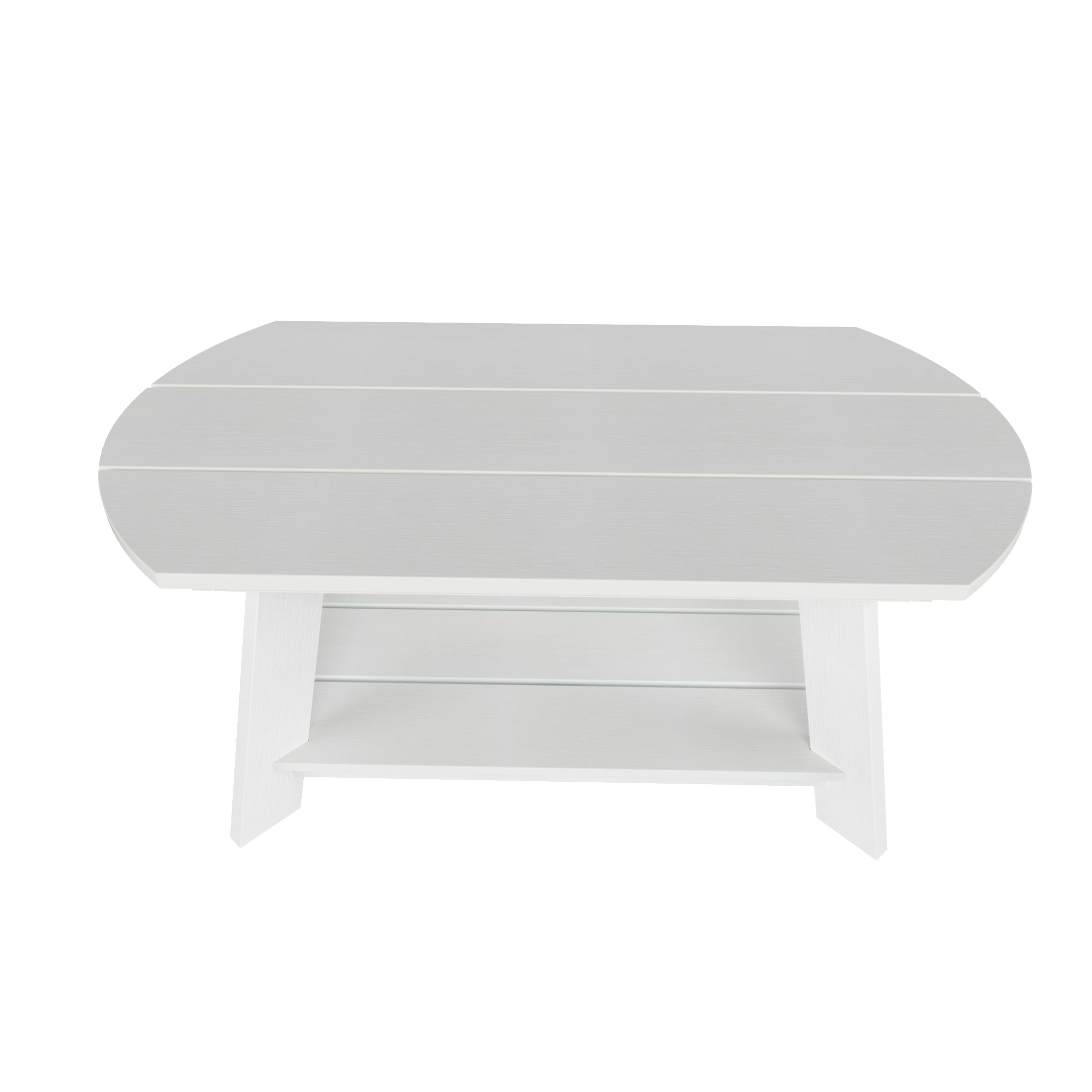 WestinTrends Tuscany Outdoor Coffee Table, Real Wood Like All Weather HIPS 2 Tier Patio Adirondack Coffee Table, White