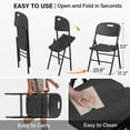 thumbnail image 5 of Ktaxon Set of 2 HDPE Folding Chairs, Office Chairs for Easy to Use, Heavy Duty Stackable Chairs for Dining Room, Cafeteria, Party Events, Black, 5 of 7
