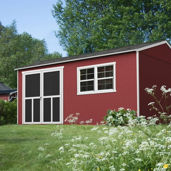 Handy Home Astoria 12’ x 20’ Wood Storage Shed, Water-Resistant, Gable Roof, Floor Included