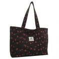 thumbnail image 4 of Yucurem Cute Cherry Print Shoulder Bag Large Capacity Shopping Bag For Women (Black) Tote bag (A), 4 of 10