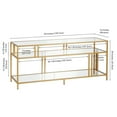 thumbnail image 4 of Evelyn&Zoe Cortland Rectangular TV Stand with Glass Shelves for TV's up to 60", Brass, 4 of 9