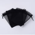 thumbnail image 2 of 100 bolsas de organza para regalo con cordón, ideales para joyería, bodas, fiestas y Navidad. Color negro. Medidas: 10 x 8 cm., 2 of 2
