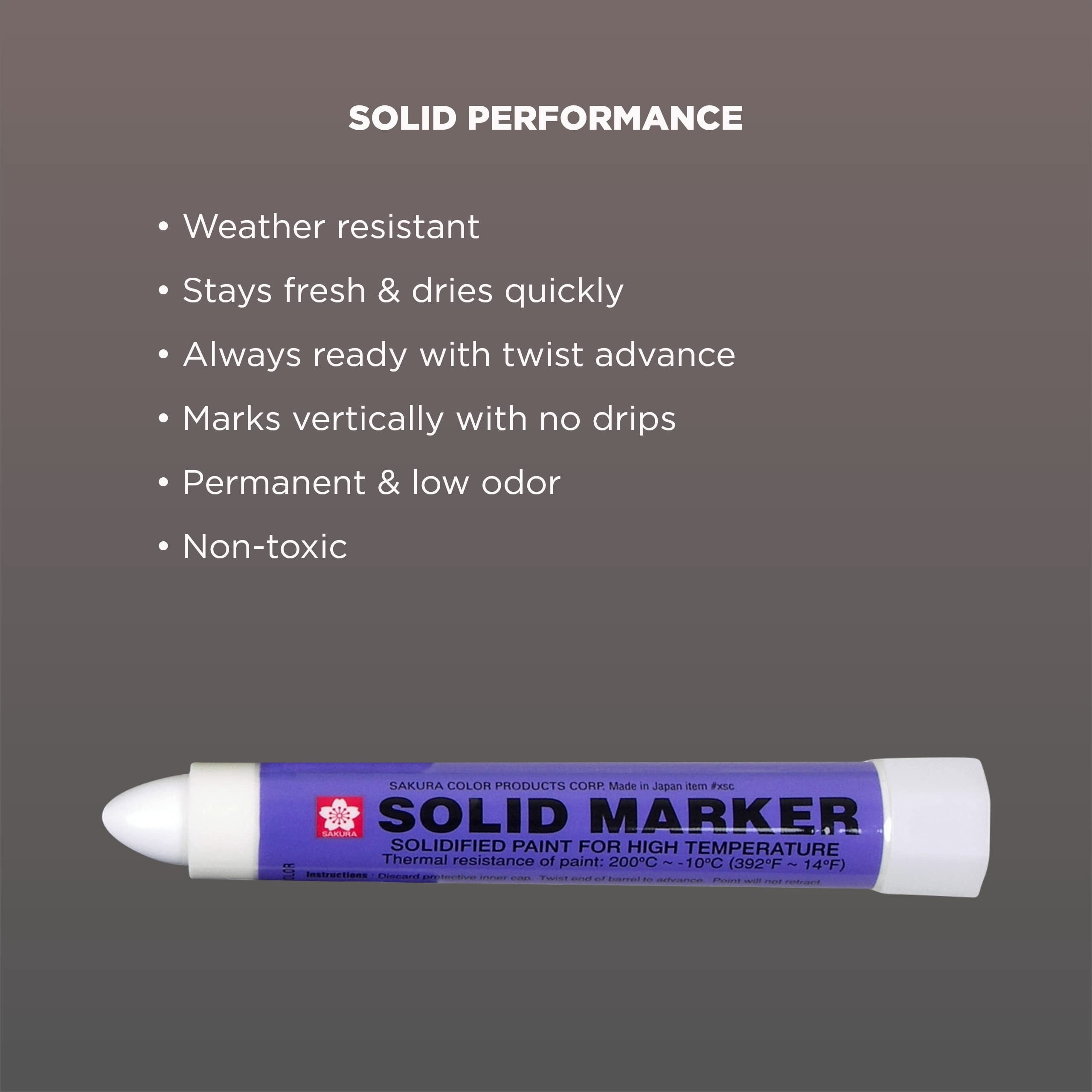 Sakura Solid Paint Markers - Permanent Marker Paint Pens - Window, Wood, & Glass Marker - White Paint - 12 Pack