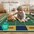 thumbnail image 4 of ODIKA 8'x10' Washable Area Rug Non-Shedding, Easy Care, Endzones Soccer Hockey Shaped Artificial Football Markings Field Playful for King Size Bedroom Under Bed, Master Suite, 4 of 7