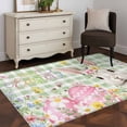 thumbnail image 4 of Sage Green Easter Area Rugs Collection 4'x6', Spring Easter Bunny Eggs Floral Plaid Non Slip Indoor Rectangle Throw Runner Rug Floor Mat Carpet for Living Room Dining Table Bedroom Nursery, 4 of 9