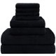 thumbnail image 1 of Juego de toallas de baño HOMEXCEL de microfibra para baño, 8 piezas, color negro, 1 of 7