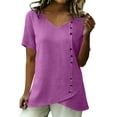 thumbnail image 5 of tarylea T-Shirt for Women Ribbed Cap Short Sleeve Crewneck Stretch Comfy Casual Summer Dailywear Tees, 5 of 8