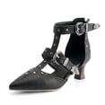 thumbnail image 3 of SACFOF Women's Buckled Heeled Shoes Block Heel Pumps Pointed Toe Heels Comfortable Closed Toe Dress Wedding Shoes, 3 of 6