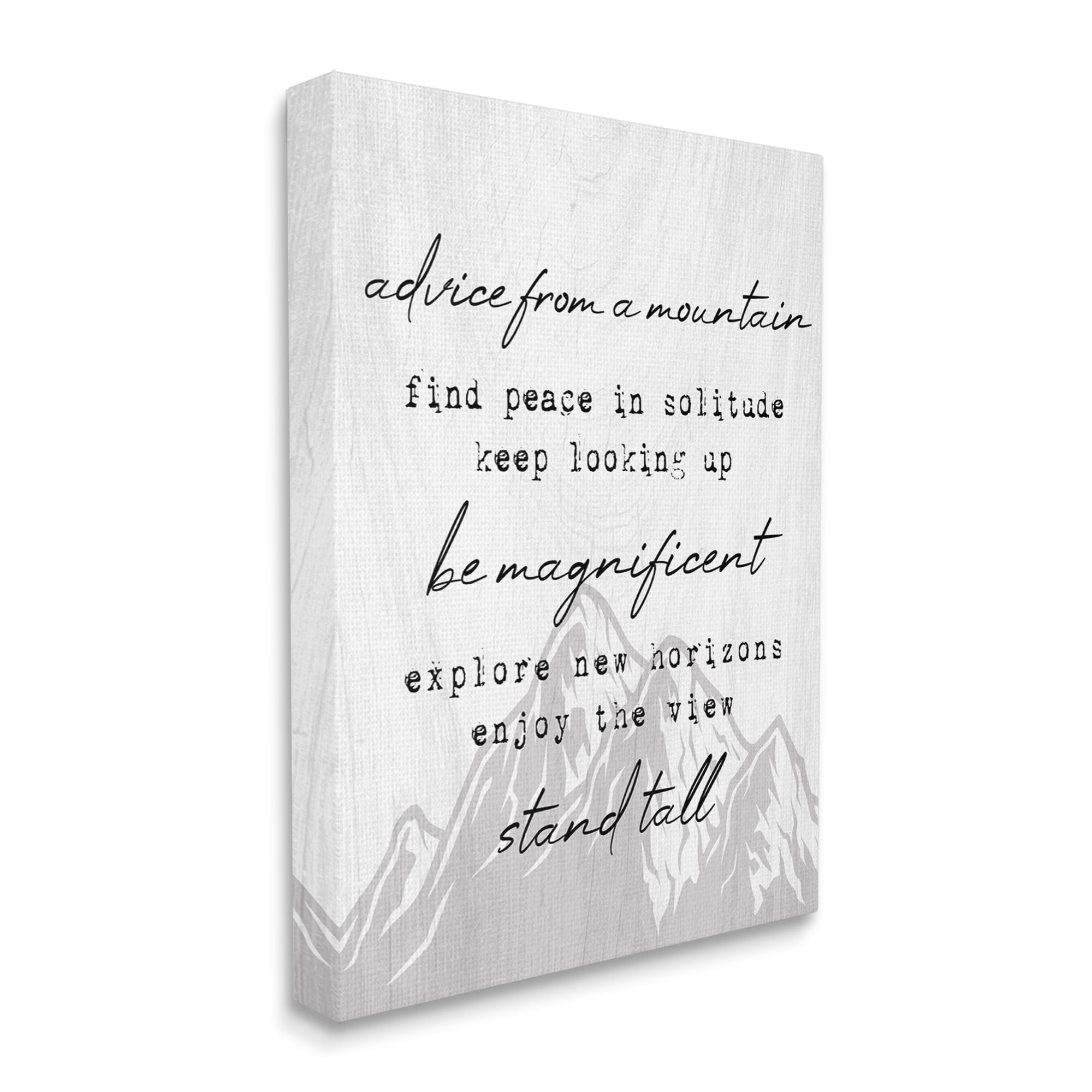 Stupell Industries Advice From Mountains Rustic Motivational Adventure Quote Canvas Wall Art, 16 x 20, Design by Lil' Rue