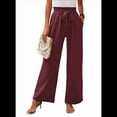 thumbnail image 3 of Pantalones de Salón de Pierna para Mujer, Color Rojo Ladrillo, Talla L, 3 of 8